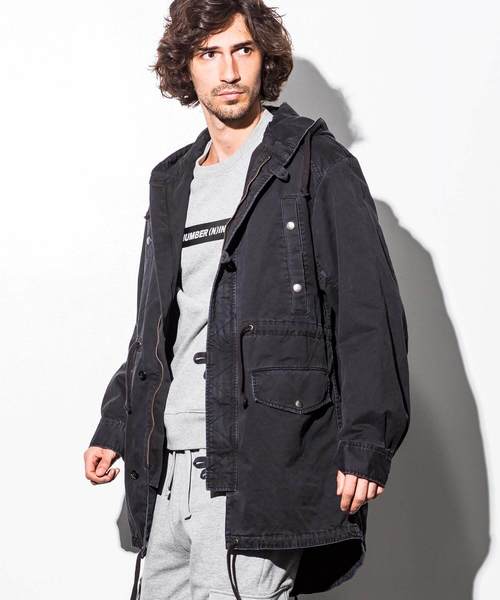 ナンバーナイン 04aw ハートトライバル柄 N3Bモッズコート ナンバーナイン 04aw ハートトライバル柄 N3Bモッズコート