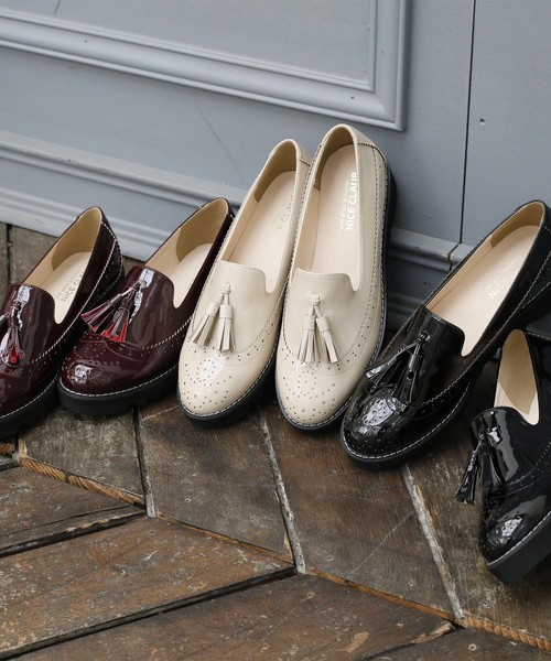 one after another NICE CLAUP(ワンアフターアナザーナイスクラップ)の「ウイングチップ厚底シューズ(ローファー・レディース・ブラック/ベージュ/ボルドー・SMALL/MEDIUM/LARGE)」の12枚目の写真