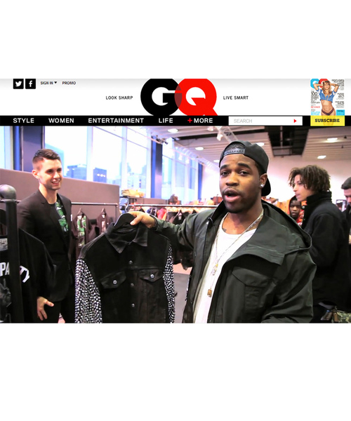 DOMREBEL (S) デニムジャケット DOMREBEL（ドムレーベル）の「ピンクパンサープリントデニムジャケット