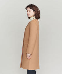 BEAUTY&YOUTHUNITEDARROWS ビーバーノーカラーロングコート BEAUTY&YOUTH UNITED ARROWS（ビューティーアンドユースユナイテッド