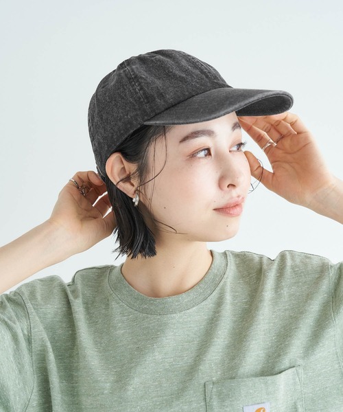 newhattan（ニューハッタン）の「【newhattan ニューハッタン】 キャップ STONE WASHED TWILL CAP（キャップ・レディース・チャコール/ライトブルー/ダークブルー/バーガンディー/カーキ/ブラック系その他/ダークブラウン/ブルー系その他2/グリーン系その他/ダークグリーン/ホワイト/ブルー系その他/オレンジ系その他/ラベンダー/オリーブ/ブラック・FREE）」の4枚目の写真