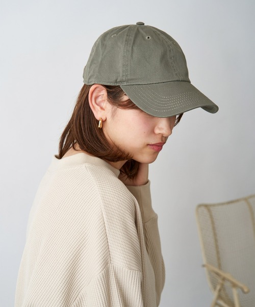 newhattan（ニューハッタン）の「【newhattan ニューハッタン】 キャップ STONE WASHED TWILL CAP（キャップ・レディース・チャコール/ライトブルー/ダークブルー/バーガンディー/カーキ/ブラック系その他/ダークブラウン/ブルー系その他2/グリーン系その他/ダークグリーン/ホワイト/ブルー系その他/オレンジ系その他/ラベンダー/オリーブ/ブラック・FREE）」の7枚目の写真