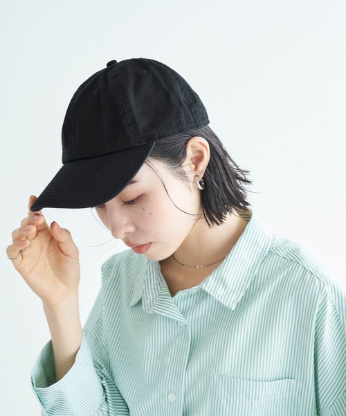 newhattan（ニューハッタン）の「【newhattan ニューハッタン】 キャップ STONE WASHED TWILL CAP（キャップ・レディース・チャコール/ライトブルー/ダークブルー/バーガンディー/カーキ/ブラック系その他/ダークブラウン/ブルー系その他2/グリーン系その他/ダークグリーン/ホワイト/ブルー系その他/オレンジ系その他/ラベンダー/オリーブ/ブラック・FREE）」の3枚目の写真