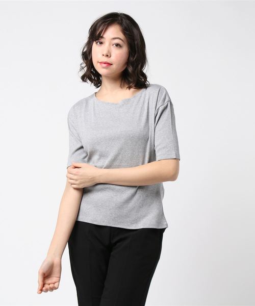 Divinique(ディビニーク)の「LANDWARDS ラウンドネック プルオーバー(Tシャツ/カットソー・レディース・ホワイト/グレー・FREE)」の2枚目の写真
