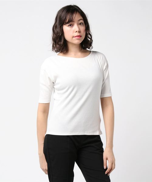 Divinique(ディビニーク)の「LANDWARDS ラウンドネック プルオーバー(Tシャツ/カットソー・レディース・ホワイト/グレー・FREE)」の1枚目の写真