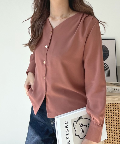 ドッカーズ Dockers 【 V-Neck Woven Blouse Women 】 ファッション レディースファッション トップス シャツ ブラウス レ pp-df-076.jpg