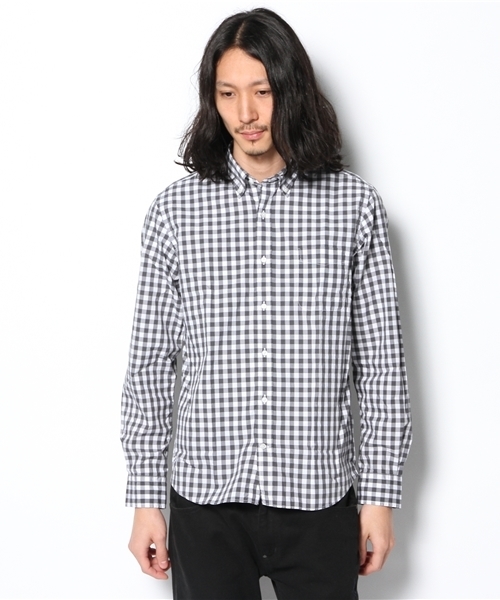 green label relaxing（グリーンレーベルリラクシング）の「□70/-POPLIN ギンガムチェック SBD シャツ ◆（シャツ/ブラウス・メンズ・グレー/ライトピンク/ネイビー/ライム・LARGE/SMALL/MEDIUM/X-LARGE）」の7枚目の写真