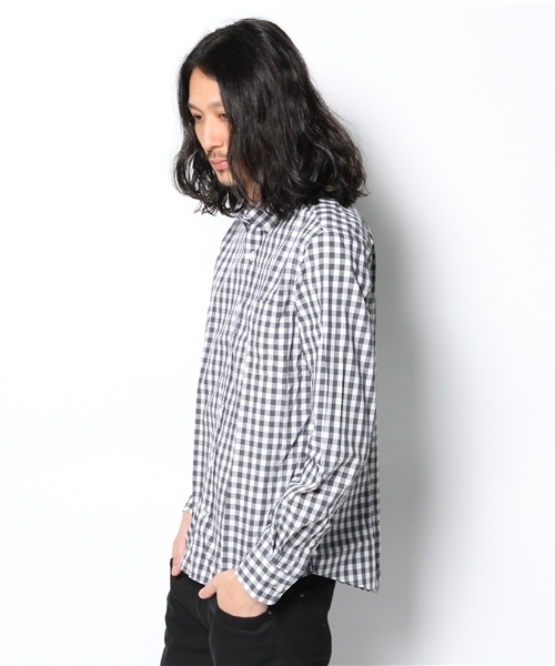 green label relaxing（グリーンレーベルリラクシング）の「□70/-POPLIN ギンガムチェック SBD シャツ ◆（シャツ/ブラウス・メンズ・グレー/ライトピンク/ネイビー/ライム・LARGE/SMALL/MEDIUM/X-LARGE）」の6枚目の写真