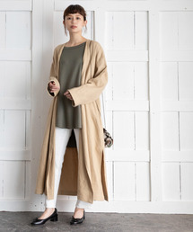 Munich | ウィンターリネンノーカラーマキシコート(その他アウター)