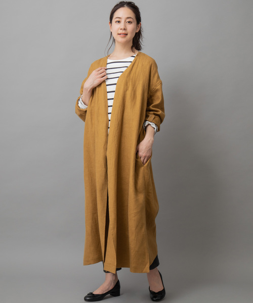 Munich（ミューニック）の「ウィンターリネンノーカラーマキシコート（その他アウター・レディース・ブラック/ベージュ/マスタード・S/XS）」の14枚目の写真