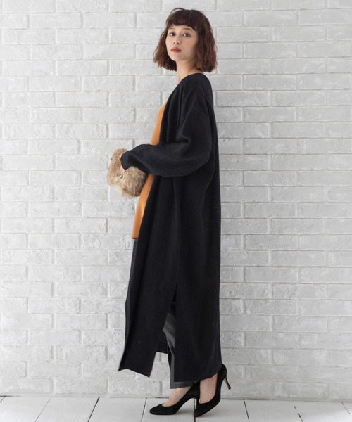 Munich（ミューニック）の「ウィンターリネンノーカラーマキシコート（その他アウター・レディース・ブラック/ベージュ/マスタード・S/XS）」の21枚目の写真