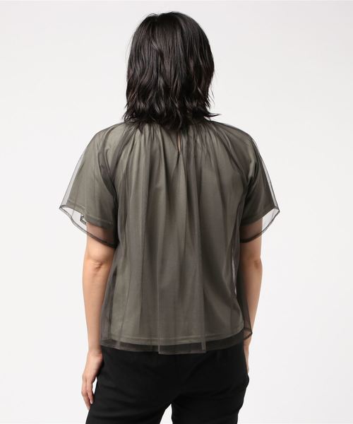 TEVALT(ヴァレット)の「チュール 天竺レイヤード 半袖プルオーバー(Tシャツ/カットソー・レディース・ベージュ/カーキ/ダークネイビー・38)」の12枚目の写真