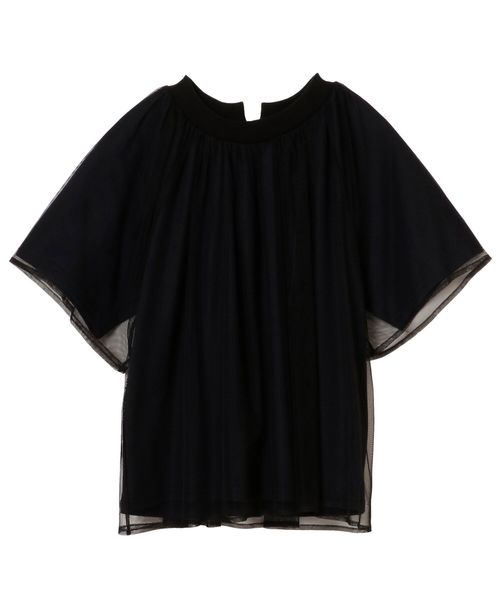 TEVALT(ヴァレット)の「チュール 天竺レイヤード 半袖プルオーバー(Tシャツ/カットソー・レディース・ベージュ/カーキ/ダークネイビー・38)」の2枚目の写真