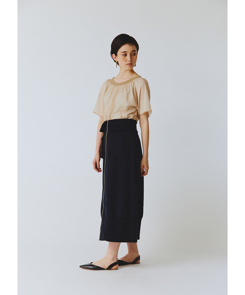 TEVALT(ヴァレット)の「チュール 天竺レイヤード 半袖プルオーバー(Tシャツ/カットソー・レディース・ベージュ/カーキ/ダークネイビー・38)」の8枚目の写真