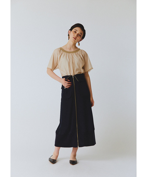 TEVALT(ヴァレット)の「チュール 天竺レイヤード 半袖プルオーバー(Tシャツ/カットソー・レディース・ベージュ/カーキ/ダークネイビー・38)」の9枚目の写真