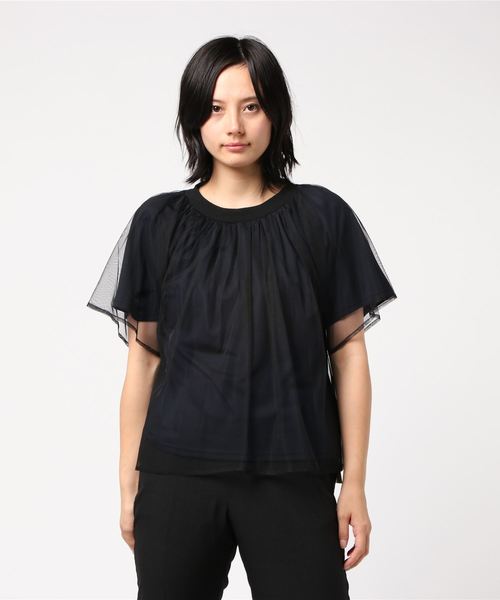 TEVALT(ヴァレット)の「チュール 天竺レイヤード 半袖プルオーバー(Tシャツ/カットソー・レディース・ベージュ/カーキ/ダークネイビー・38)」の16枚目の写真