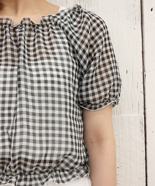 Chico（チコ）の「ビスチェ付チュニック（シャツ/ブラウス・レディース・ホワイト/ホワイト×ブラック/ホワイト×ブルー/ネイビー・FREE）」の7枚目の写真