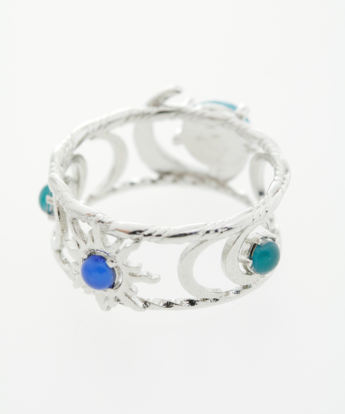 チャイハネ（チャイハネ）の「【チャイハネ】太陽と三日月リング（リング・レディース・ブラック/ブルー/グリーン/ライトブルー/ピンク・FREE）」の9枚目の写真