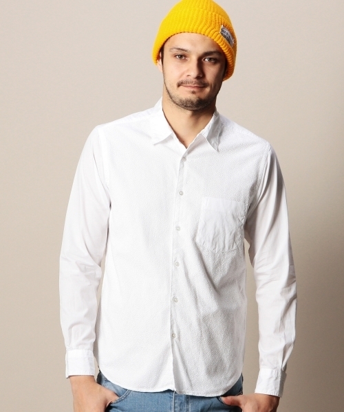 BEAUTY&YOUTH UNITED ARROWS（ビューティーアンドユースユナイテッドアローズ）の「BY レース レイヤード レギュラー カラーシャツ◆（シャツ/ブラウス・メンズ・オフホワイト/ネイビー・X-LARGE/LARGE/SMALL/MEDIUM/X-SMALL）」の2枚目の写真