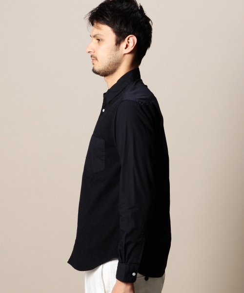 BEAUTY&YOUTH UNITED ARROWS（ビューティーアンドユースユナイテッドアローズ）の「BY レース レイヤード レギュラー カラーシャツ◆（シャツ/ブラウス・メンズ・オフホワイト/ネイビー・X-LARGE/LARGE/SMALL/MEDIUM/X-SMALL）」の9枚目の写真