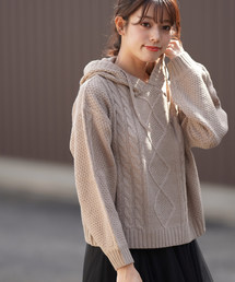 rps | ケーブル編みニットパーカー(ニット/セーター)