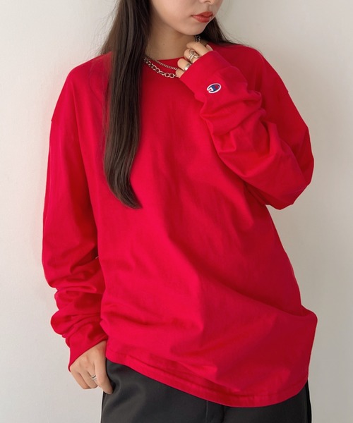 Champion(チャンピオン)の「Champion Authentic LONGSLEEVE T-SHIRTS チャンピオン ベーシック ロンT ワンポイント オーバーサイズ サイズ展開多数 5.2オンス L/S 長袖Tシャツ/CC8C(Tシャツ/カットソー・レディース・ブラック/ホワイト/ネイビー/杢グレー/レッド/ロイヤルブルー・M/L/S/XL)」の20枚目の写真