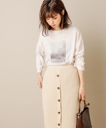 natural couture | モノクロームフォトＴシャツ(Tシャツ/カットソー)