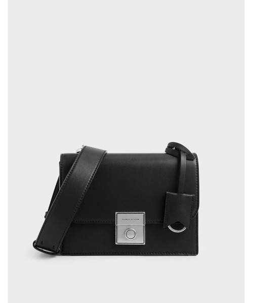 Cayce ケイシー ボクシークロスボディバッグ （Black） -CHARLES