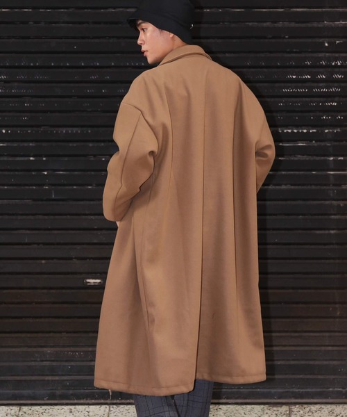 revertical(リバーティカル)の「メルトン素材 裾紐 バルーン裾 ロングステンカラーコート(ステンカラーコート・メンズ・ブラック/ブラウン/モカ・M/L)」の6枚目の写真