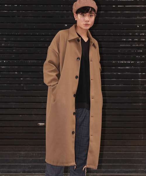 revertical(リバーティカル)の「メルトン素材 裾紐 バルーン裾 ロングステンカラーコート(ステンカラーコート・メンズ・ブラック/ブラウン/モカ・M/L)」の7枚目の写真
