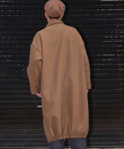 revertical(リバーティカル)の「メルトン素材 裾紐 バルーン裾 ロングステンカラーコート(ステンカラーコート・メンズ・ブラック/ブラウン/モカ・M/L)」の11枚目の写真