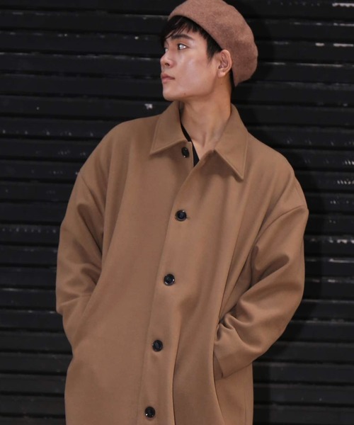 revertical(リバーティカル)の「メルトン素材 裾紐 バルーン裾 ロングステンカラーコート(ステンカラーコート・メンズ・ブラック/ブラウン/モカ・M/L)」の12枚目の写真