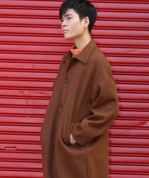 revertical(リバーティカル)の「メルトン素材 裾紐 バルーン裾 ロングステンカラーコート(ステンカラーコート・メンズ・ブラック/ブラウン/モカ・M/L)」の16枚目の写真