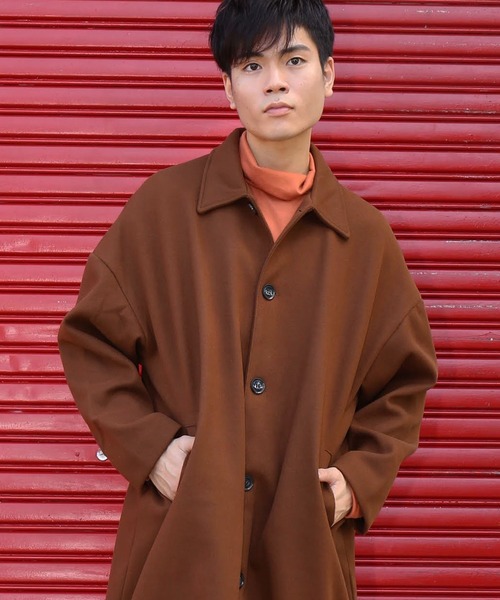 revertical(リバーティカル)の「メルトン素材 裾紐 バルーン裾 ロングステンカラーコート(ステンカラーコート・メンズ・ブラック/ブラウン/モカ・M/L)」の18枚目の写真