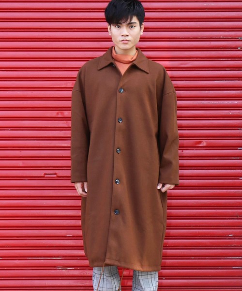 revertical(リバーティカル)の「メルトン素材 裾紐 バルーン裾 ロングステンカラーコート(ステンカラーコート・メンズ・ブラック/ブラウン/モカ・M/L)」の19枚目の写真