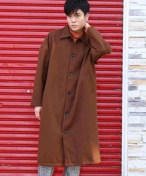 revertical(リバーティカル)の「メルトン素材 裾紐 バルーン裾 ロングステンカラーコート(ステンカラーコート・メンズ・ブラック/ブラウン/モカ・M/L)」の21枚目の写真