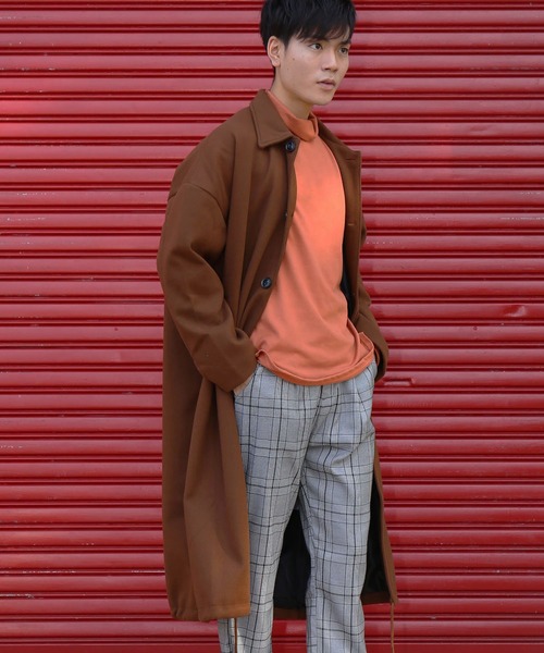 revertical(リバーティカル)の「メルトン素材 裾紐 バルーン裾 ロングステンカラーコート(ステンカラーコート・メンズ・ブラック/ブラウン/モカ・M/L)」の22枚目の写真