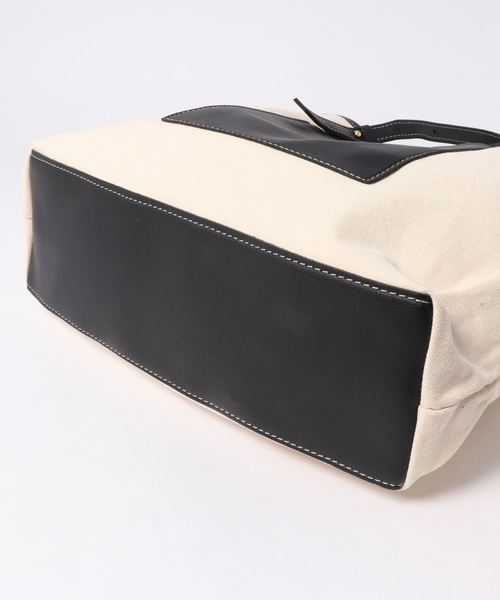 fifth（フィフス）の「A4バイカラーキャンバストートバッグ（トートバッグ・レディース・ブラック/キャメル・FREE）」の15枚目の写真