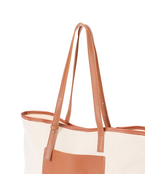 fifth（フィフス）の「A4バイカラーキャンバストートバッグ（トートバッグ・レディース・ブラック/キャメル・FREE）」の10枚目の写真