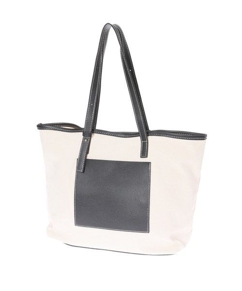 fifth（フィフス）の「A4バイカラーキャンバストートバッグ（トートバッグ・レディース・ブラック/キャメル・FREE）」の3枚目の写真