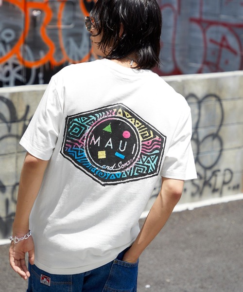 MAUI and Sons(マウイアンドサンズ)の「MAUI and Sons/マウイアンドサンズ COOKEI LOGO PRINT バッククッキーロゴプリント半袖Tシャツ(Tシャツ/カットソー・メンズ・ホワイト/ブラック/ネイビー/グレー/ホワイト系その他/ブラック系その他/グレー系その他/グリーン系その他/ブルー系その他/ホワイト系その他2/ブラック系その他2/オレンジ系その他・S/M/L/XL)」の4枚目の写真