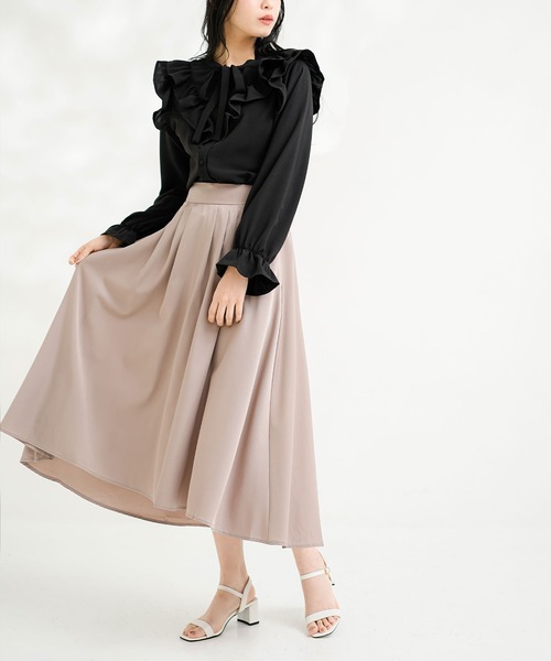 Newlyme(ニューリーミー)の「ラッフルフリルボウタイブラウス(シャツ/ブラウス・レディース・モスグリーン/ホワイト/ブラック/ベージュ/ミント/ピンク/ブラック系その他/ベージュ系その他/グリーン系その他/ブラック系その他2/パープル/グレー・X-LARGE/XX-LARGE/SMALL/MEDIUM/LARGE)」の16枚目の写真