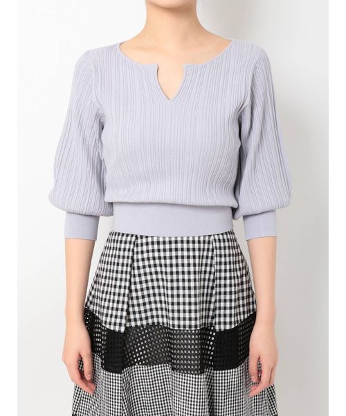 MERCURYDUO（マーキュリーデュオ）の「チェンジリブキーネックニット（ニット/セーター・レディース・オフホワイト/ミント/ラベンダー・FREE）」の7枚目の写真