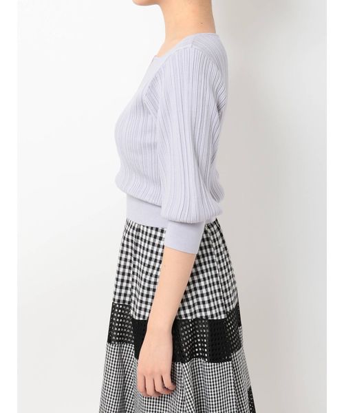 MERCURYDUO（マーキュリーデュオ）の「チェンジリブキーネックニット（ニット/セーター・レディース・オフホワイト/ミント/ラベンダー・FREE）」の8枚目の写真