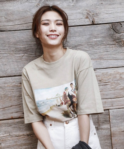 PENDLETON(ペンドルトン)の「【PENDLETON(ペンドルトン)】別注BIG Tシャツ(Tシャツ/カットソー・レディース・オフホワイト/ブラック/ベージュ・FREE)」の3枚目の写真