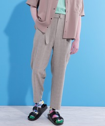 EMMA CLOTHES（エマクローズ）の「共地ベルト付き1タックワイドテーパードパンツ（その他パンツ）」