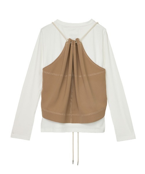 Ameri VINTAGE - 試着のみ/2way BIB LAYERED TOP Ameri（アメリ）の「2WAY BIB LAYERED TOP（Tシャツ/カットソー