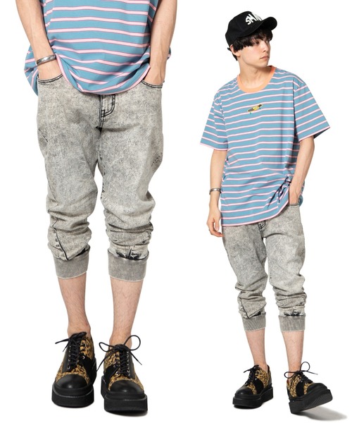 glamb Easy jogger washed denim デニム　パンツ glamb（グラム）の「Easy jogger washed denim / イージージョガー