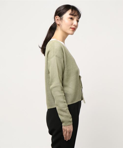 WALANCE(ワランス)の「フロントリボンショートカーディガン/wa...lance★★(カーディガン/ボレロ・レディース・ブラック/ライトベージュ/ライトカーキ・MEDIUM)」の7枚目の写真