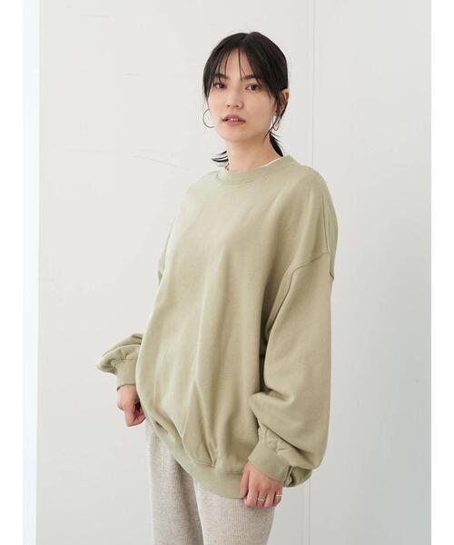 AMERICAN HOLIC(アメリカンホリック)の「サイドタックドロップショルダー裏毛チュニック 〇*(スウェット・レディース・アイボリー/チャコールグレー/ブラック/グレイッシュベージュ/キャメル/ブラウン・FREE)」の20枚目の写真